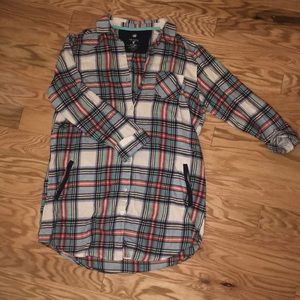 Plaid flannel night gown